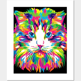 colorful kitten Posters and Art